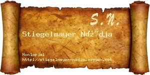 Stiegelmayer Nádja névjegykártya